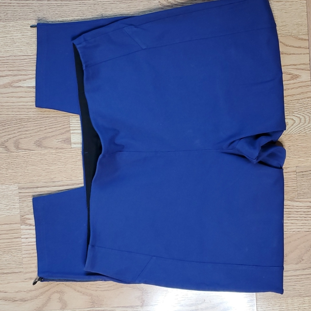 Mac and me stretchy pants cropped womens navy ankle zip dress pants size XL